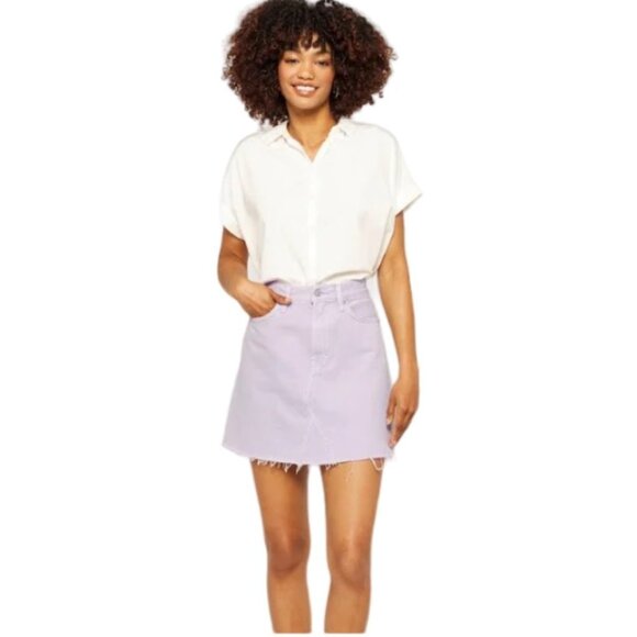 7 For All Mankind Denim‎ Mini Skirt Lavender 25 - Picture 1 of 8